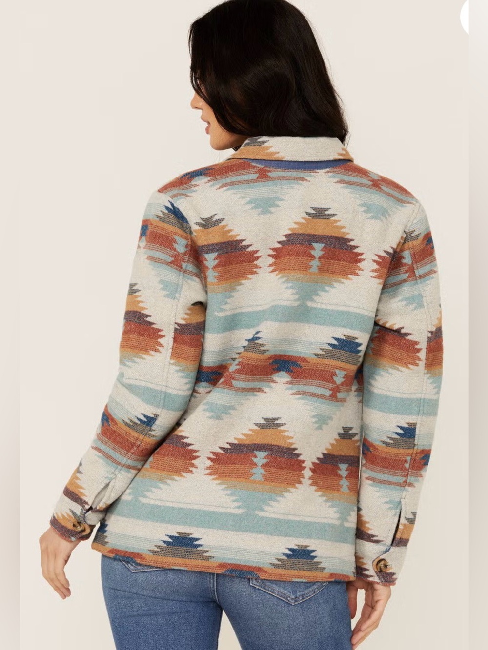 Idyllwind "Dawn" Southwestern Aztec Print Shirt Jacket Shacket NWOT Medium - Picture 5 of 9